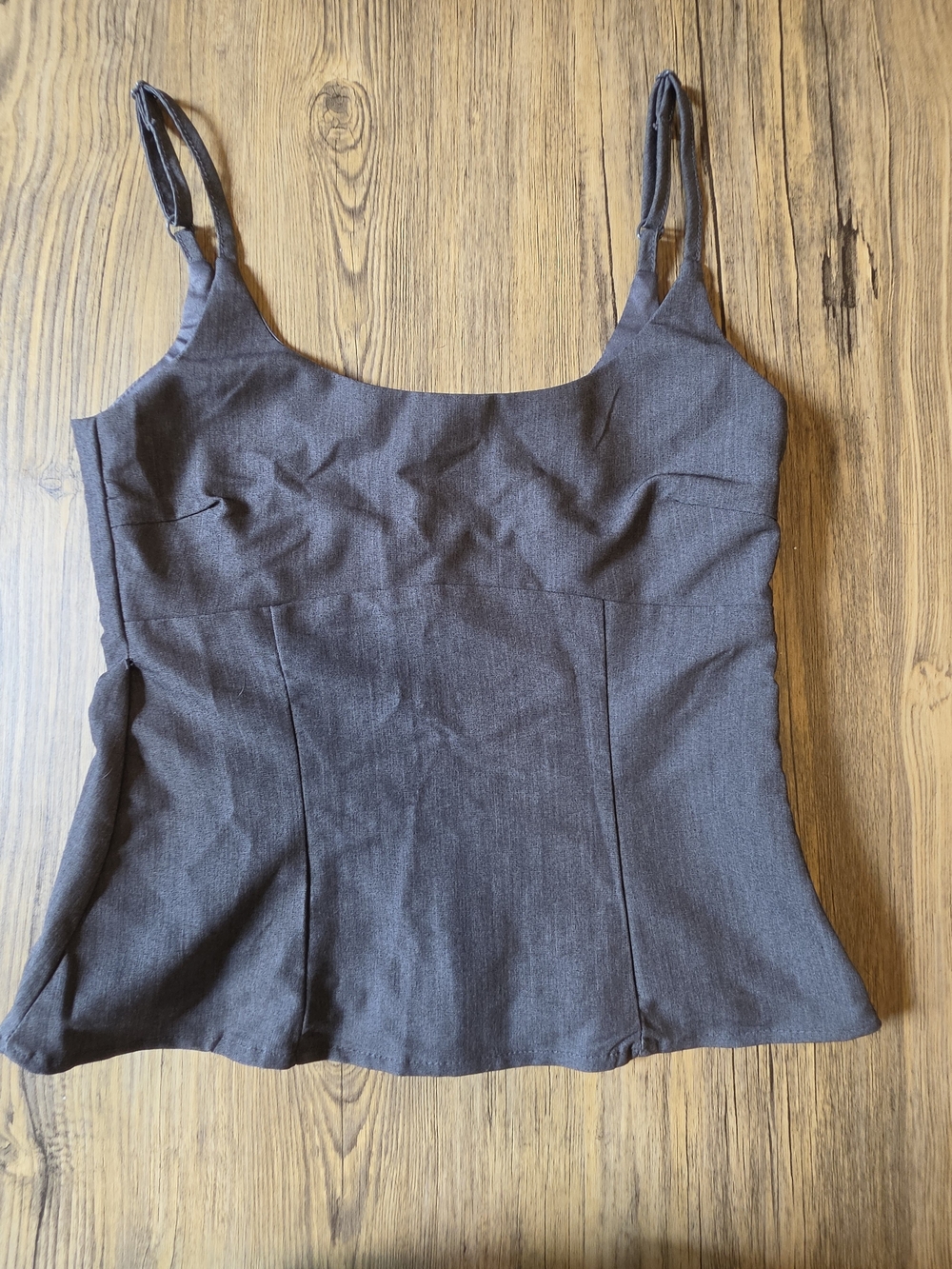 H&M Charcoal Grey Fitted Spaghetti Strap Camisole